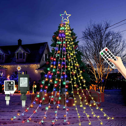 PUHONG 4-in-1 Color Changing Christmas Lights 320 LED – Thoughtful Holiday Gift for Hosts and New Homeowners with Star Shaped Design