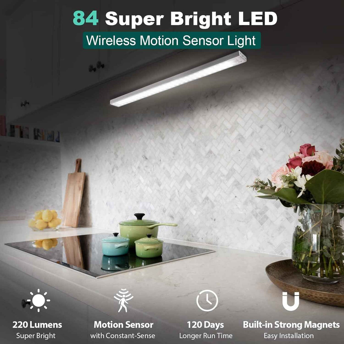 BLS Battery Powered Under Cabinet Lighting – Safer Than Candles for Bedrooms, Nurseries, and Senior Living Spaces