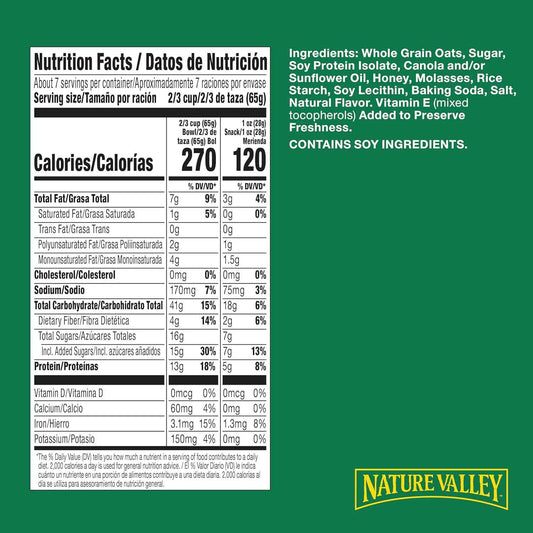 Nature Valley Protein Granola – Kid-Approved Breakfast Cereal, Honey Oat Clusters for Family Mornings