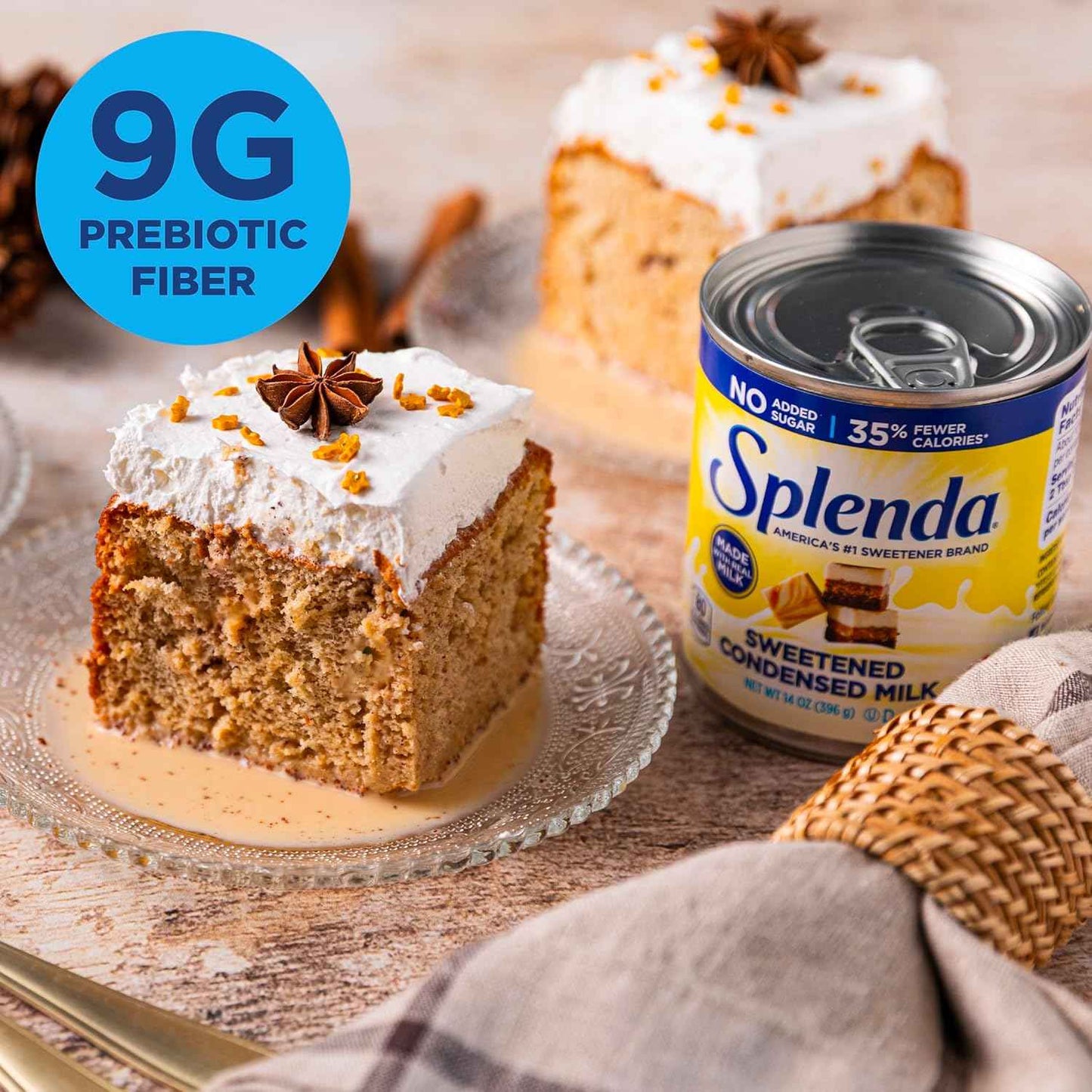 SPLENDA No Sugar Added Condensed Milk – Guilt-Free Coffee Sweetener for Weight Management Routines, 14 oz