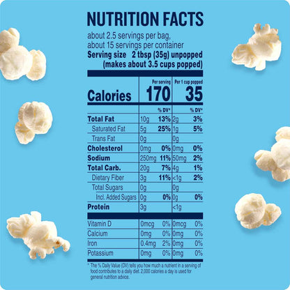 Angie's BOOMCHICKAPOP Sea Salt Popcorn, 3.29 oz Bags – Pre-Portioned Lunchbox Add-In for Busy Parents