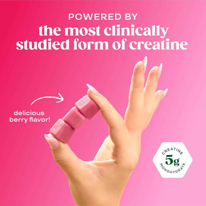 Bloom Creatine Monohydrate Gummies – Thoughtful Fitness Gift for Her, 5g Sugar Free Berry Boost Gummy for the Woman Who Has Everything