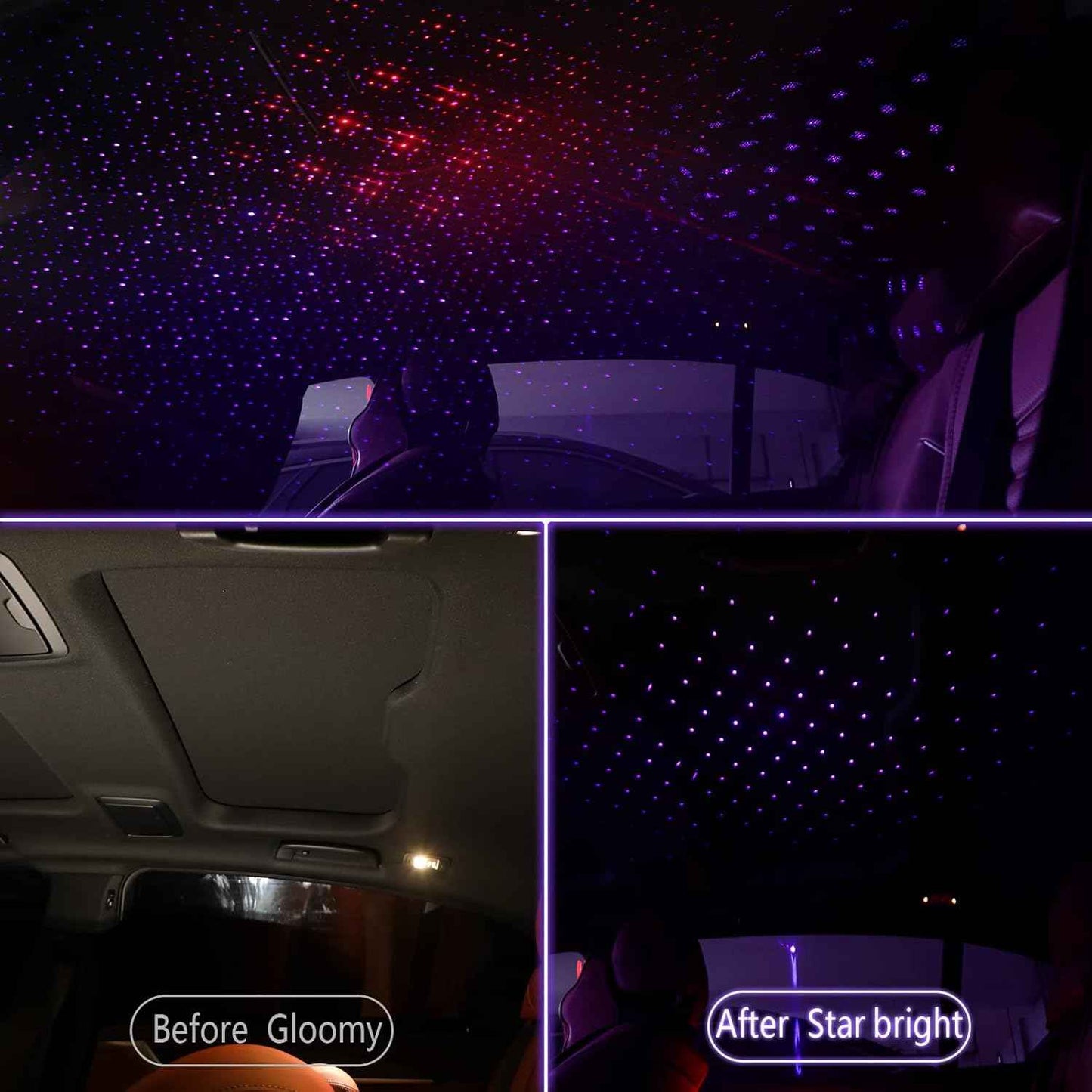 Hortsun USB Star Projector – Cozy Bedroom and Dorm Room Accent Light, Red and Purple Ambient Ceiling Lamp