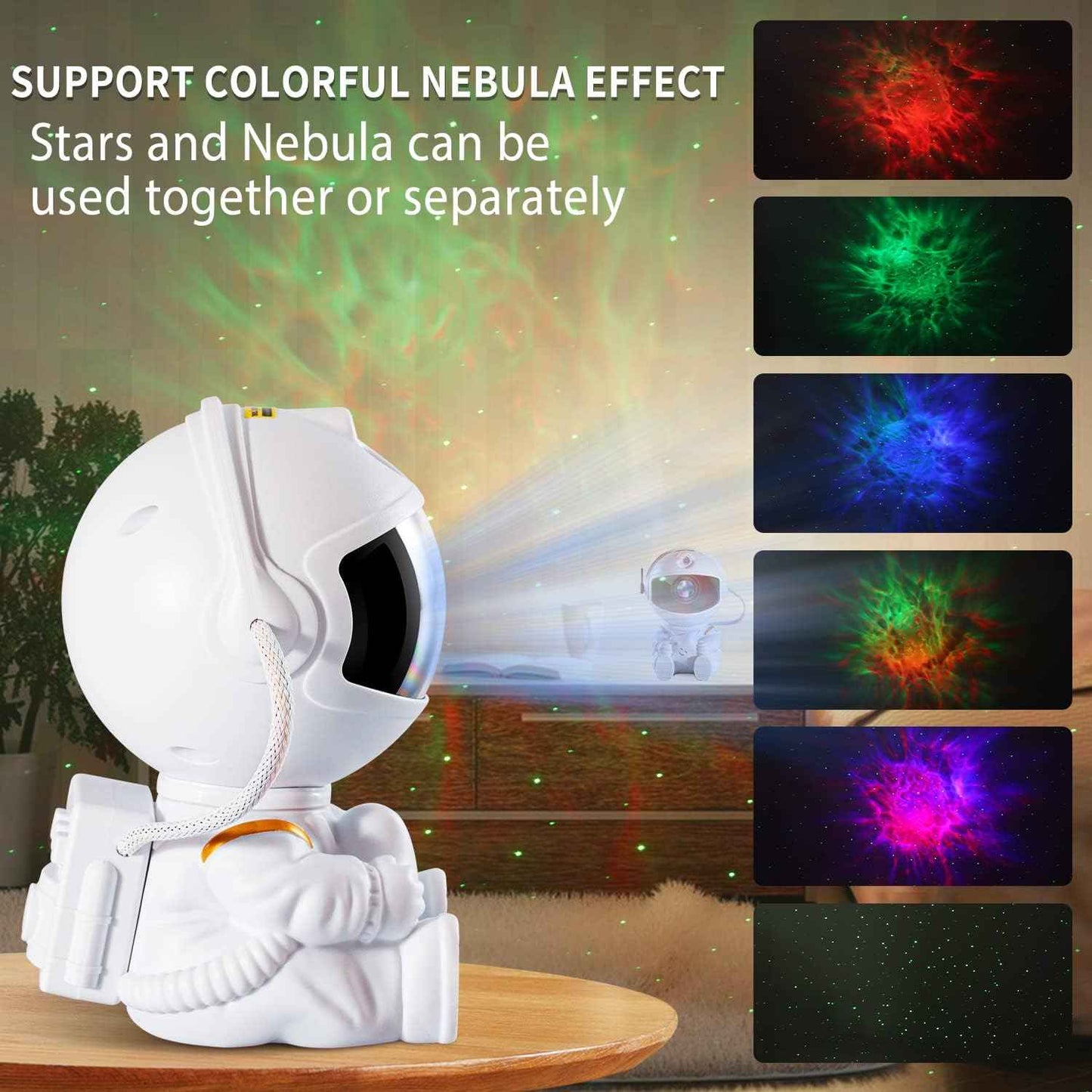 Astronaut Galaxy Night Light for Kids Bedroom - Safe LED Star Projector with Auto Shutoff Timer for Nursery and Playroom