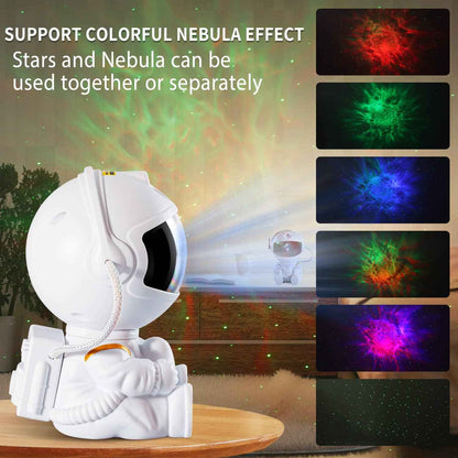 Astronaut Galaxy Night Light for Kids Bedroom - Safe LED Star Projector with Auto Shutoff Timer for Nursery and Playroom