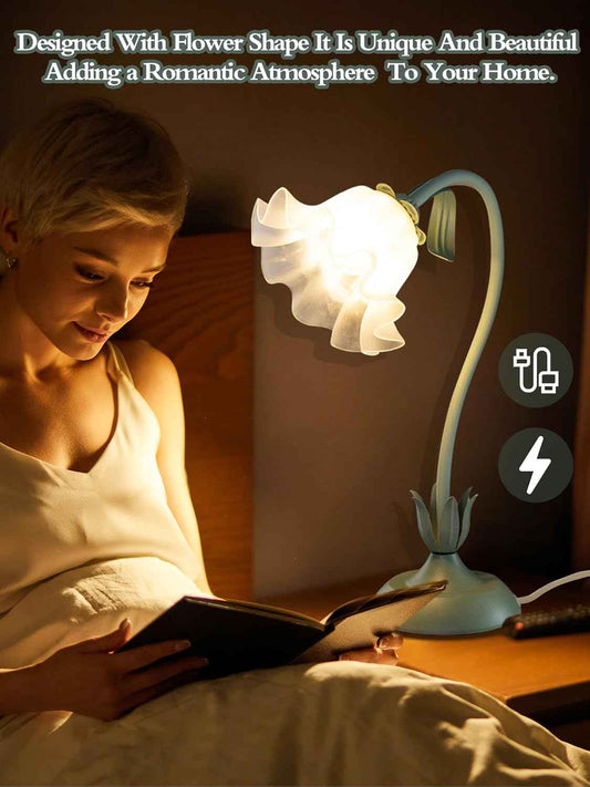 Suzuran Lily of the Valley Table Lamp – Vintage Floral Accent for Living Room Side Tables and Cottagecore Bedroom Decor