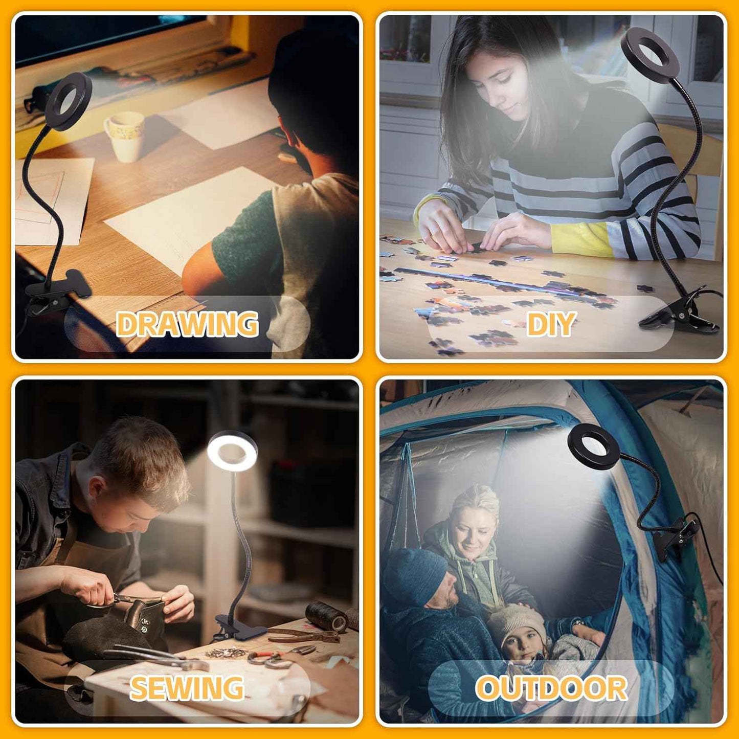 Foneso Clip-On LED Lamp for Kids Study Desk – Cool White Eye-Protection Light for Homework, Stays Cool to the Touch All Night