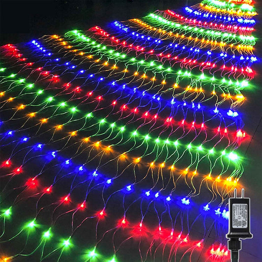 WATERGLIDE Outdoor Christmas Net Lights 12ft x 5ft 360 LED UL Certified 30V Low-Voltage Mesh for Family Yard and Play Area