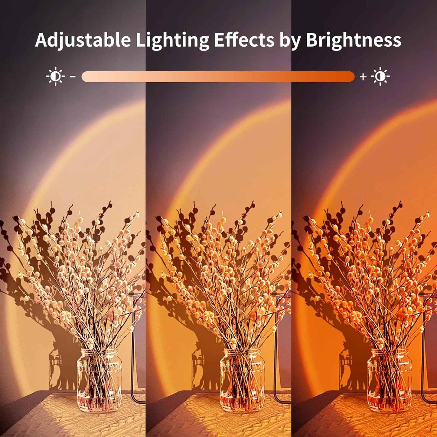 Acelisty Sunset Lamp – Home Office Focus Light, Flicker-Free Ambient Background with Wake-Up Timer