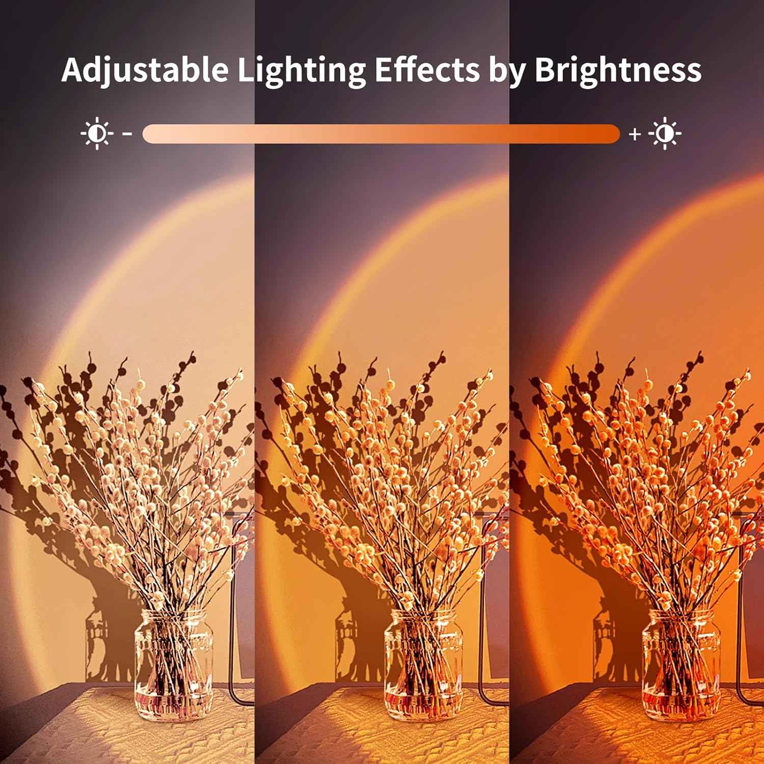 Acelisty Sunset Lamp – Home Office Focus Light, Flicker-Free Ambient Background with Wake-Up Timer