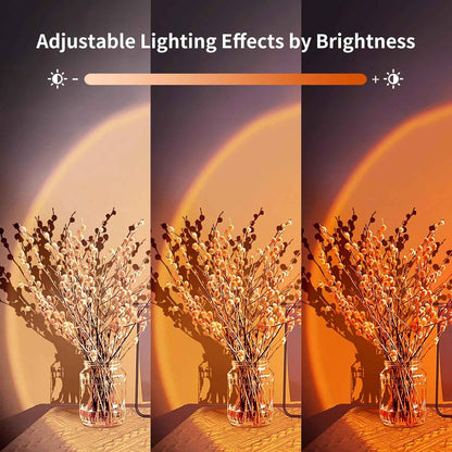 Acelisty Sunset Lamp – Home Office Focus Light, Flicker-Free Ambient Background with Wake-Up Timer