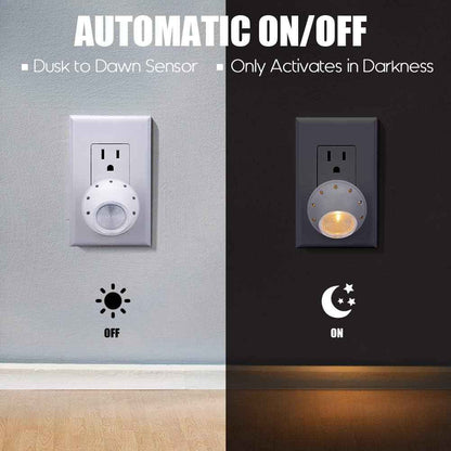 Emotionlite Night Light – Uncluttered Plug-in LED for Modern Homes, 360° Swivel Head, Set and Forget Dusk to Dawn Sensor