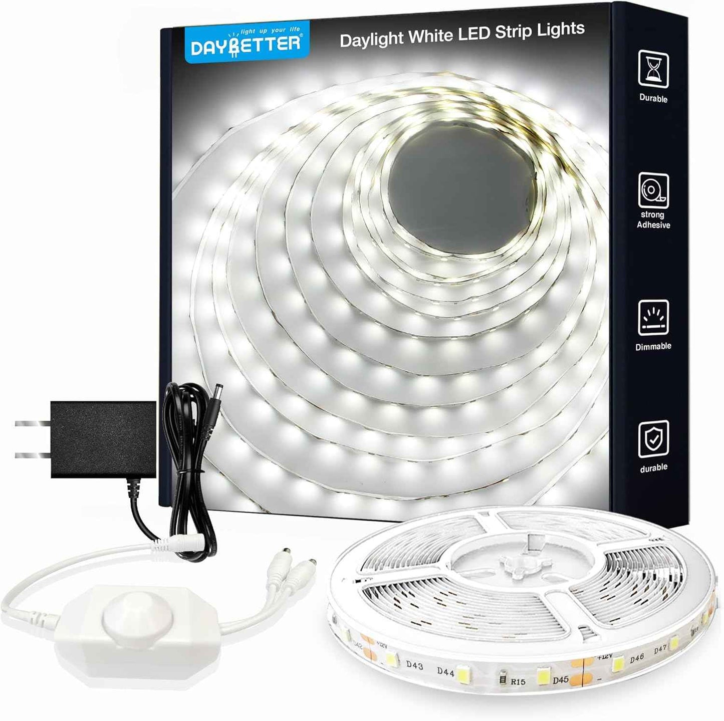 DAYBETTER 24V Low Voltage LED Strip Light 16.4FT – Cool to Touch Bedroom Lighting Safe Around Kids and Pets