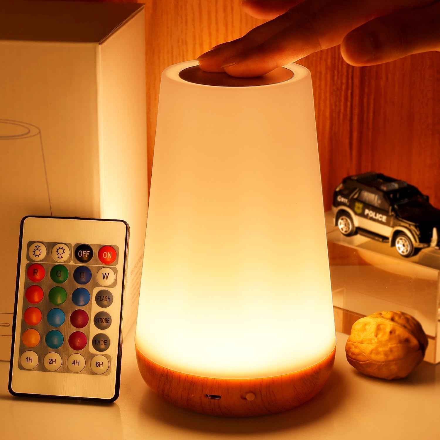 THAUSDAS Night Light for Sleep and Relaxation – Dimmable Touch Lamp with Warm Glow and 13 Calming RGB Colors for Bedtime Wind-Down Routine
