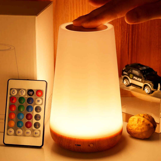 THAUSDAS Night Light for Sleep and Relaxation – Dimmable Touch Lamp with Warm Glow and 13 Calming RGB Colors for Bedtime Wind-Down Routine