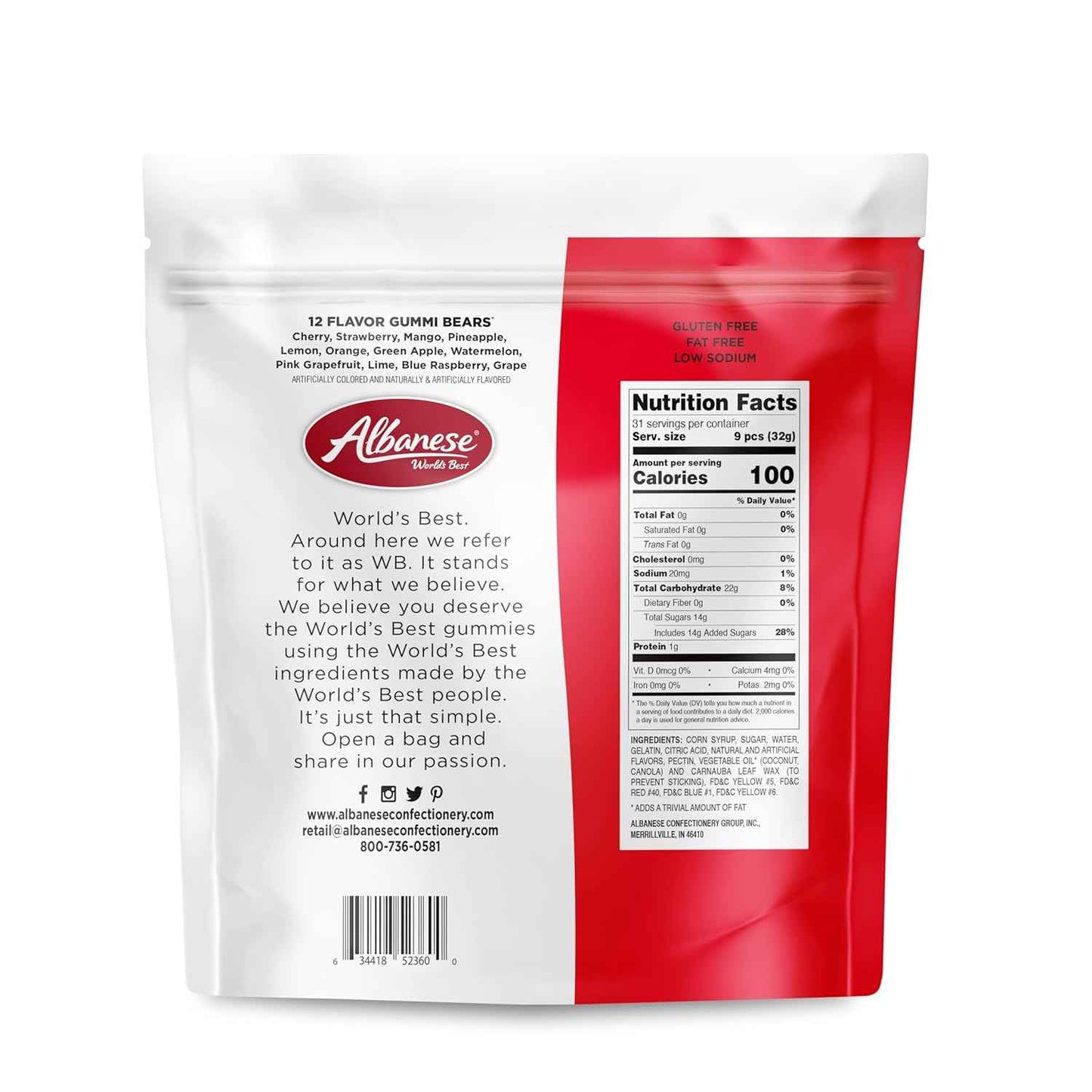 Albanese Gummi Bears 36oz Bulk Bag – Nut Free, Dairy Free, Gluten Free Candy for Playdates and Classroom Treats