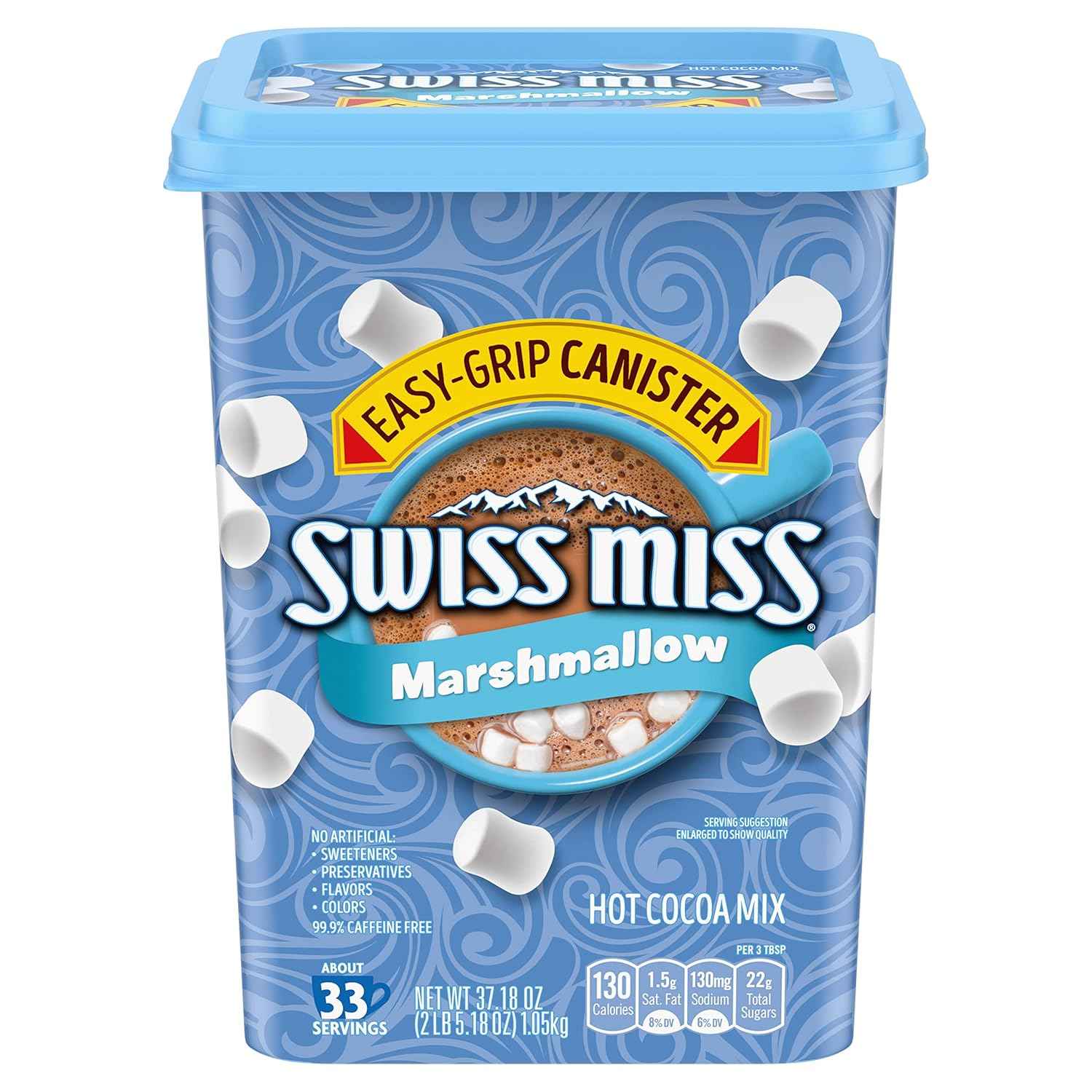 Swiss Miss Hot Cocoa with Mini Marshmallows – Safe, No Artificial Additives Drink Mix for Kids' Bedtime Treats