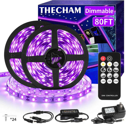 Aogiftr Black Light LED Strip – Living Room Ambient Glow for Cozy Nights, 12V Dimmable Remote Control
