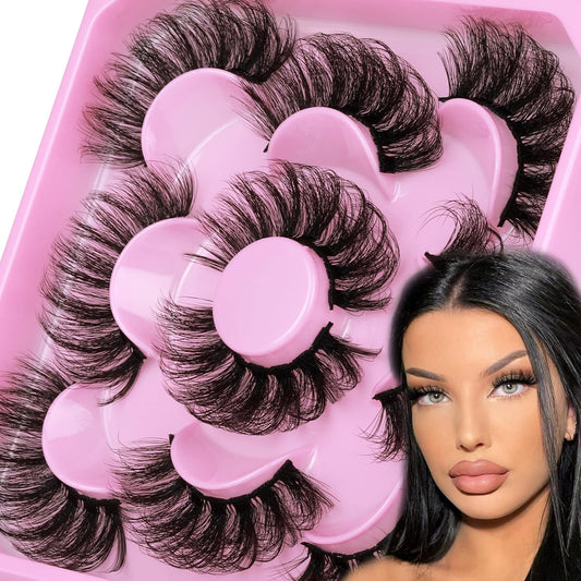 Focipeysa_Dramatic_Eyelashes_Fluffy_Faux_Mink_Lashes_22mm_Long_False_Eyelashes_D_Curl_Eyelashes_that_Look_Like_Extension_5_Pairs_Pack