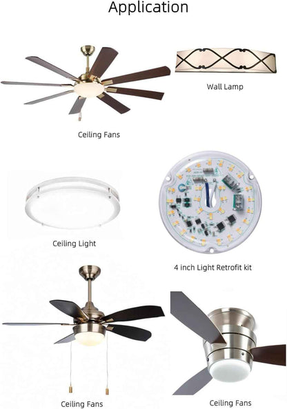 LUMIFLUX LED Retrofit Ceiling Fan Light Kit – Focus Lighting for Conference Room and Study Space, CRI90 18W Dimmable 120V Direct Wire