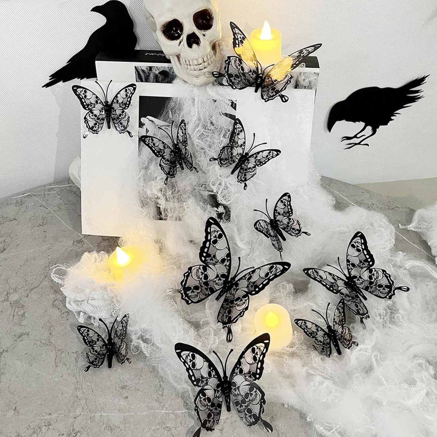 3D Bat Wall Decals – 72 Piece Halloween Home Decor Set with Removable PVC Bats for Indoor Ambiance, Living Room and Bedroom