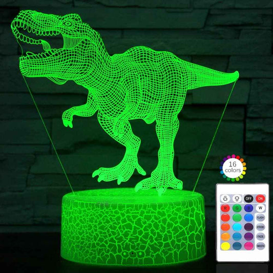 i-CHONY 3D Dinosaur Night Light for Kids - Child-Safe Flicker-Free LED Lamp for Nursery and Bedroom