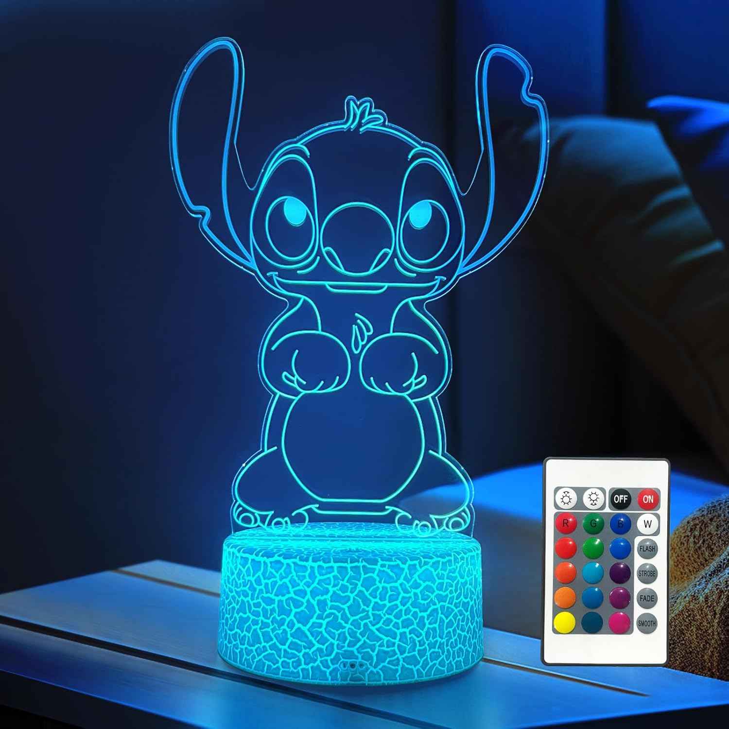 Cool Night Light 3D LED Lamp – Modern Accent Lighting for Bedroom Nightstand and Dorm Room Desk Decor