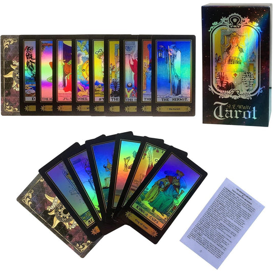 Tarot_Cards_Set_of_78_Surface_Laser_Cards_with_English_Instructions_Book_for_Beginners_(English_Edition)