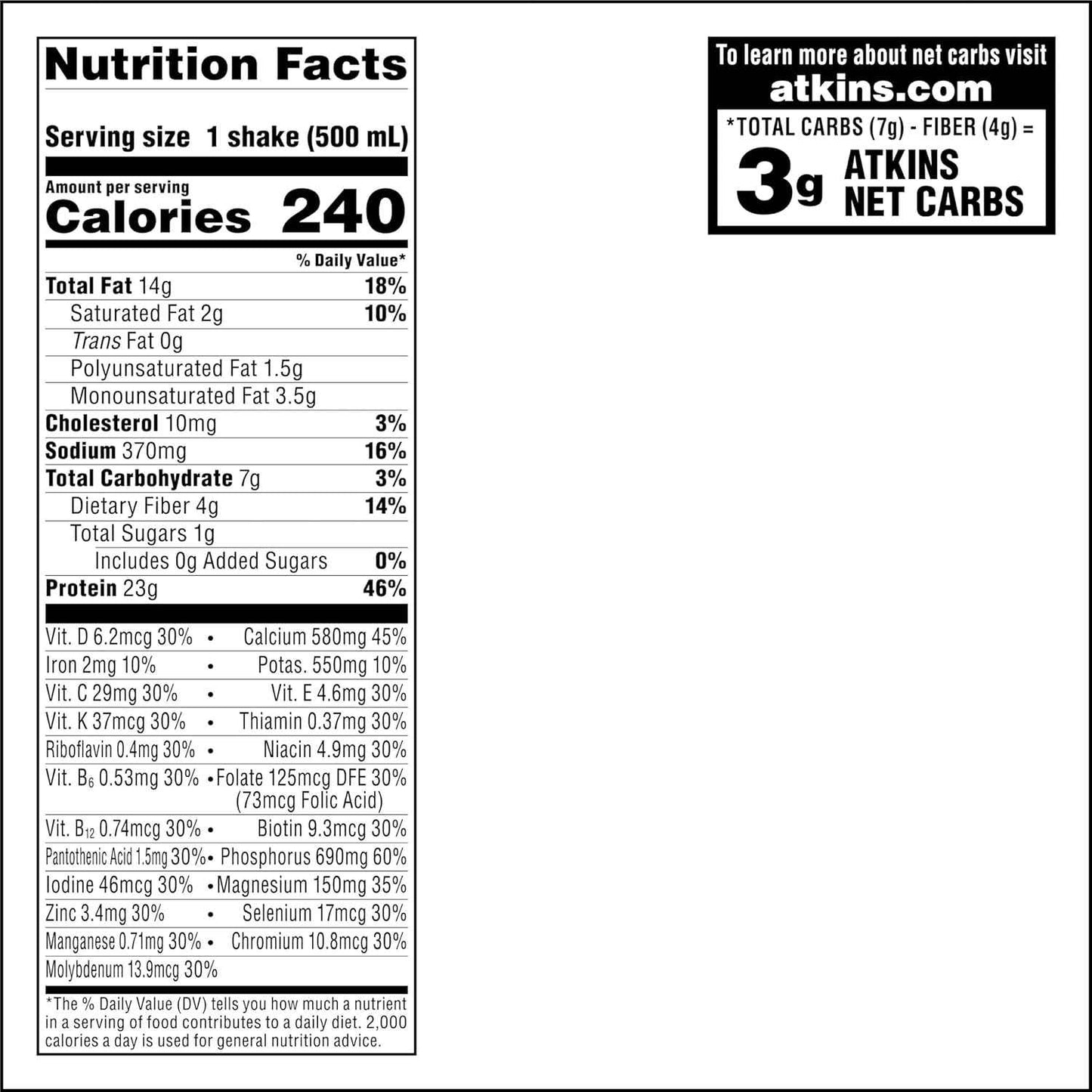 Atkins Vanilla Cream Meal Size Protein Shake – Self-Care Staple for Mindful Low-Carb Living, 23g Protein Ready-to-Drink Keto Shake