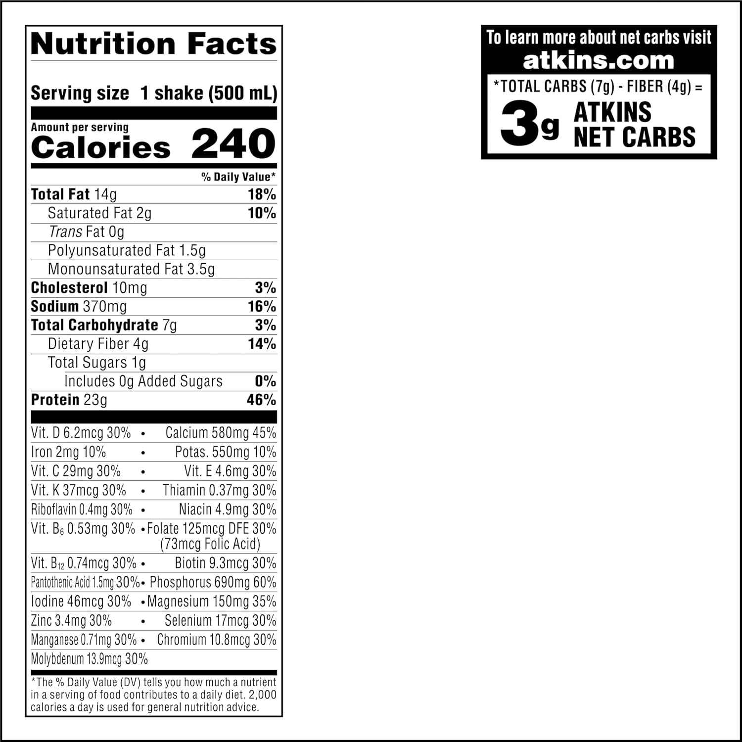 Atkins Vanilla Cream Meal Size Protein Shake – Self-Care Staple for Mindful Low-Carb Living, 23g Protein Ready-to-Drink Keto Shake