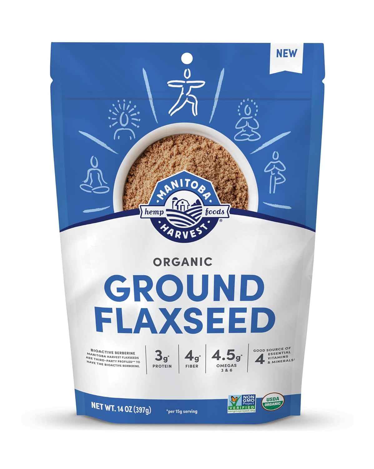 Manitoba Harvest Organic Ground Flaxseed – Family-Safe Nutrition Boost for Kids' Lunches & Breakfast Bowls, No Choking Hassle