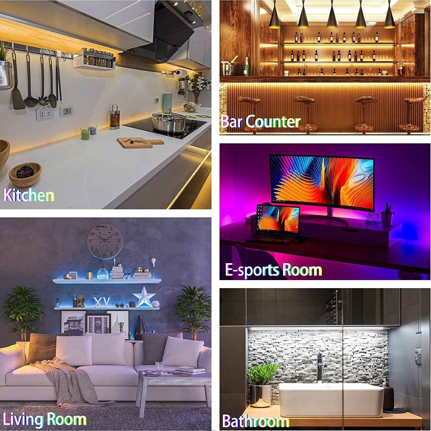 DAYBETTER RGB LED Strip Lights 16.4ft USB 5V Low Voltage Touchable Light for TV Backlight and Home Theater Setup