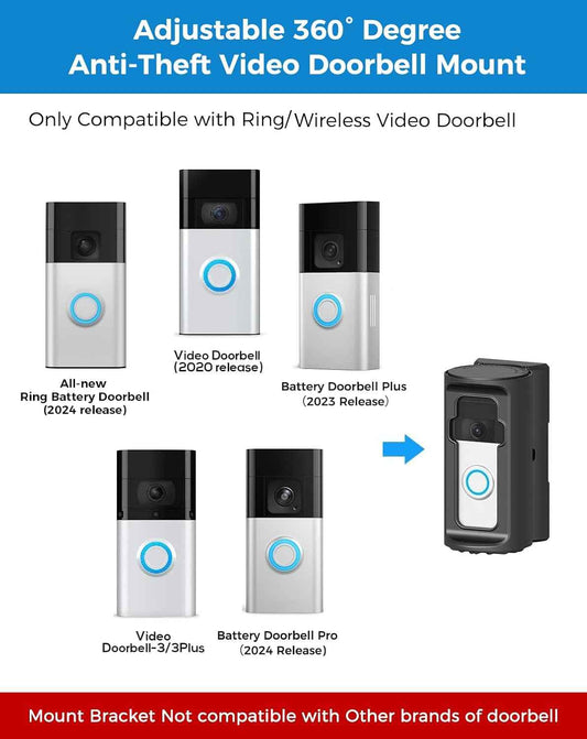 Practical Smart Home Gift for Ring Owners – No-Drill Adjustable Doorbell Mount for Housewarmings