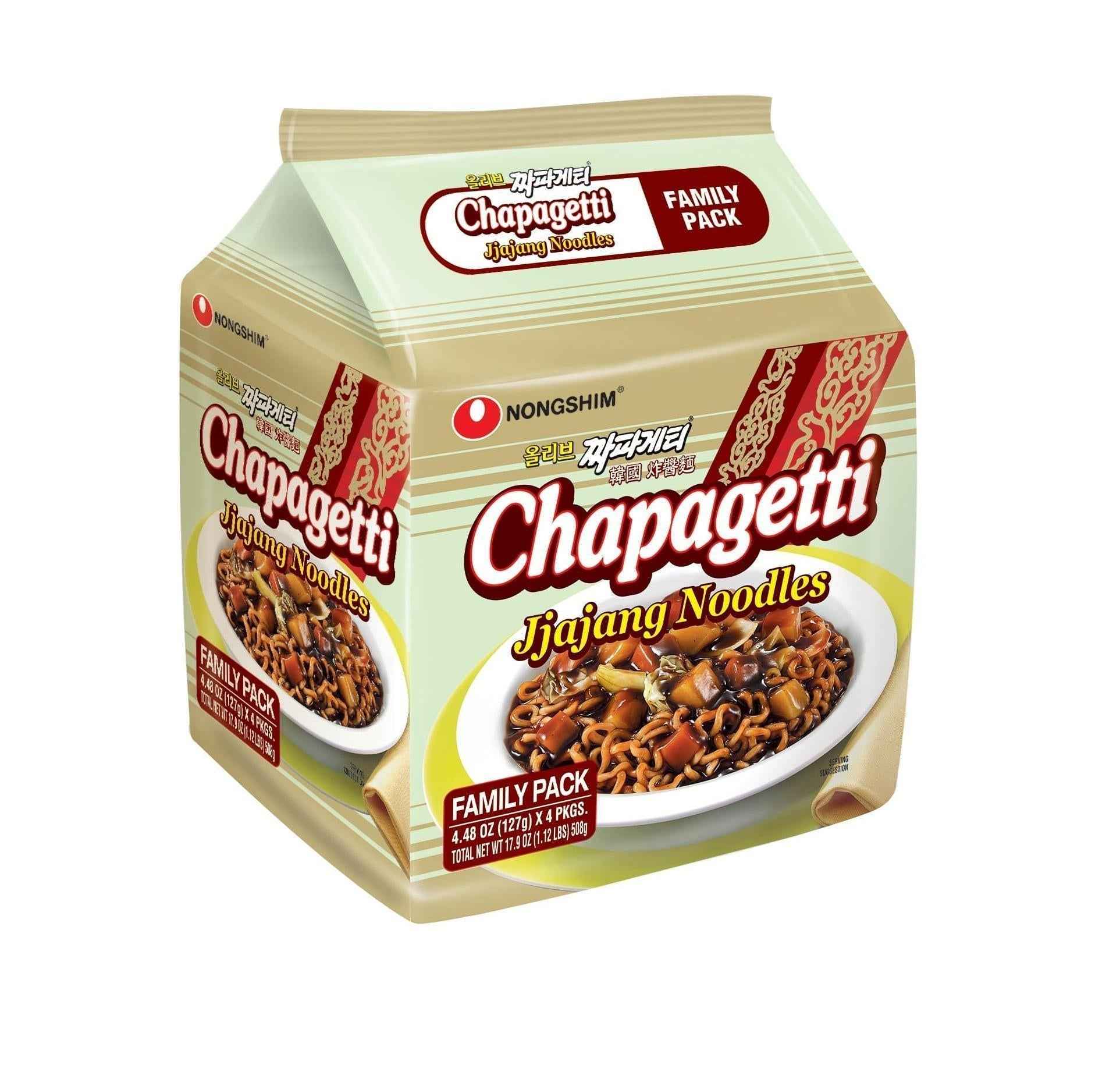 Nongshim Chapagetti Black Bean Noodles – Gentle No-Spice Korean Dinner for Sensitive Stomachs, Microwave Cup, 4-Pack