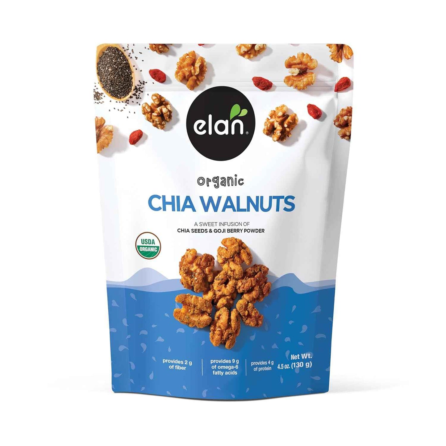 Elan Organic Chia Walnuts – Premium Wellness Gift for Mom on Birthdays and Holidays, 4.5 oz