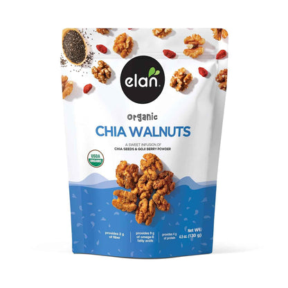 Elan Organic Chia Walnuts – Premium Wellness Gift for Mom on Birthdays and Holidays, 4.5 oz