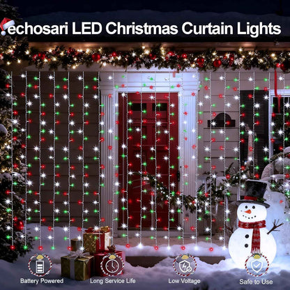 Echosari Warm White Curtain Lights – Minimalist Bedroom and Living Room Accent, Clean Uncluttered Ambient Lighting