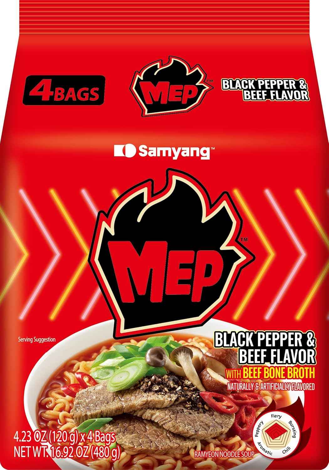 MEP Black Pepper Beef Ramen – Korean Food Lover Gift for Her, Pantry Must-Have