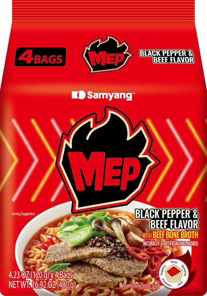 MEP Black Pepper Beef Ramen – Korean Food Lover Gift for Her, Pantry Must-Have