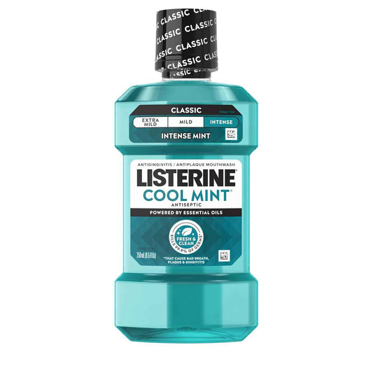 Listerine Cool Mint Antiseptic Mouthwash – Quick 30-Second Work-from-Home Breath Freshness for Focus
