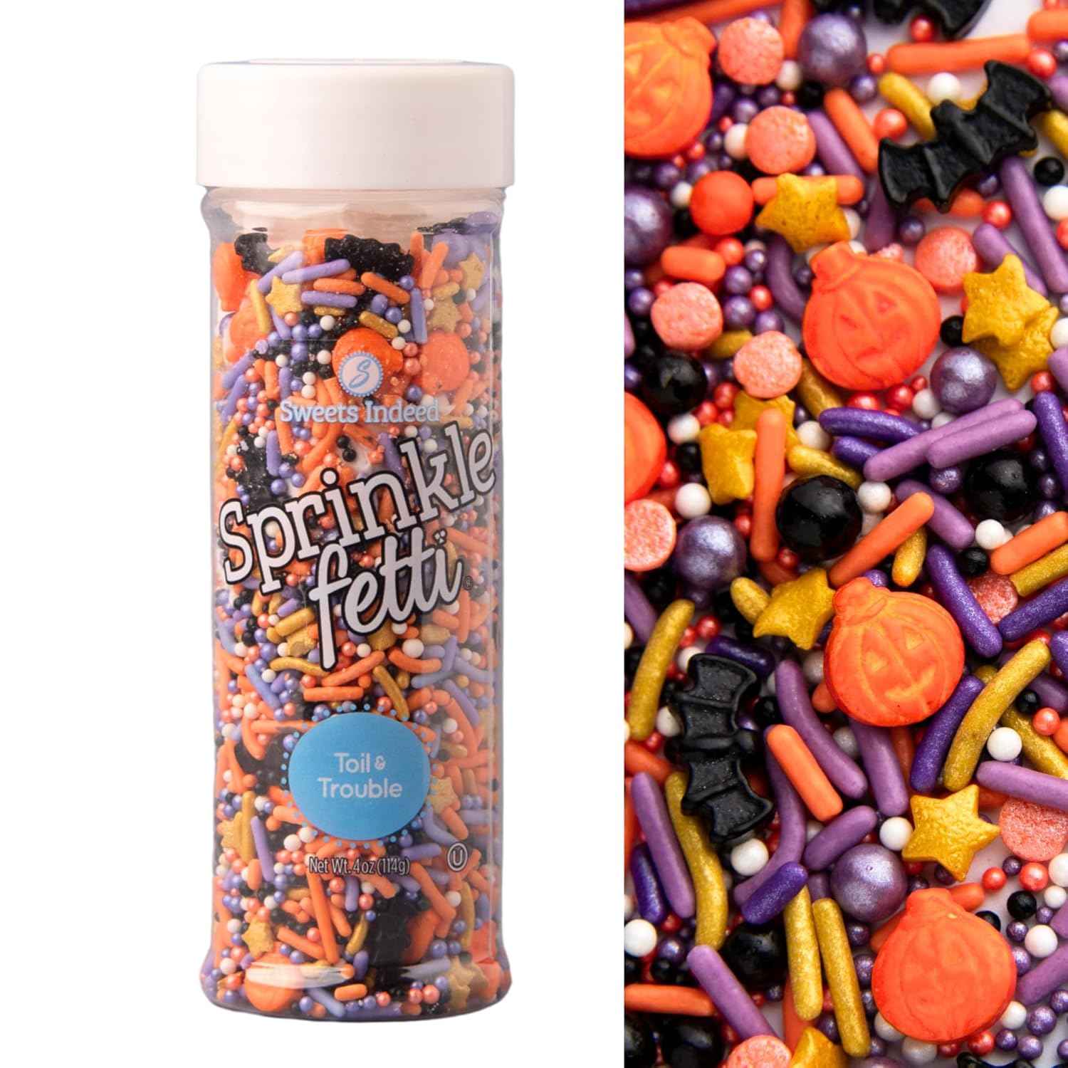 Sweets Indeed Sprinklefetti Halloween Sprinkle Mix – Peanut Free & Gluten Free Cookie Decorating Toppings for Family Baking