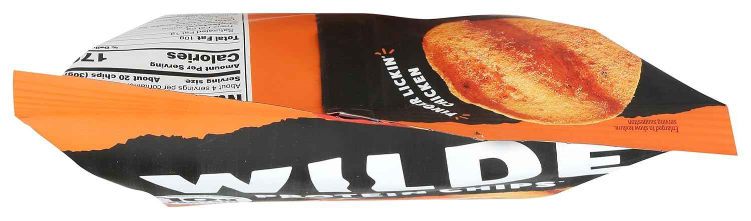 Wilde Snacks Protein Chips Buffalo 4oz – Shelf-Stable Desk Snack to Beat the 3pm Energy Slump