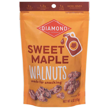 Diamond of California Sweet Maple Walnuts 4 oz – Gourmet Gift Basket Filler for Foodie Friends