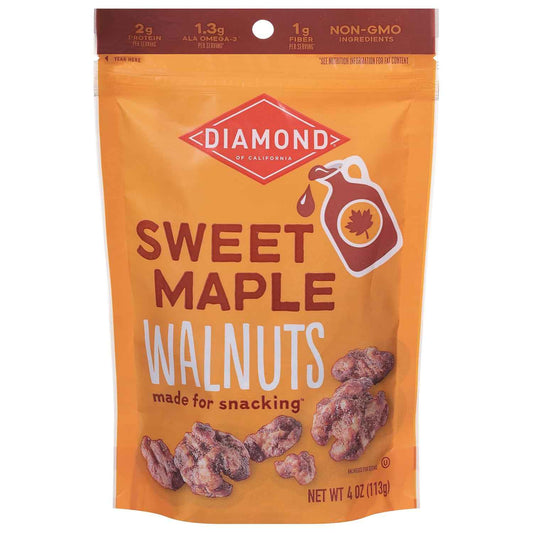 Diamond of California Sweet Maple Walnuts 4 oz – Gourmet Gift Basket Filler for Foodie Friends