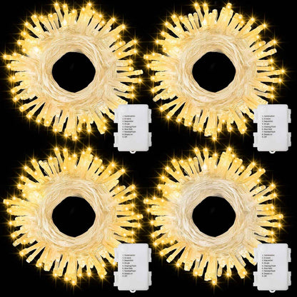 Brightever LED String Lights 4-Pack – Clear Wire Indoor Decor for Mantel, Staircase, and Christmas Tree Styling