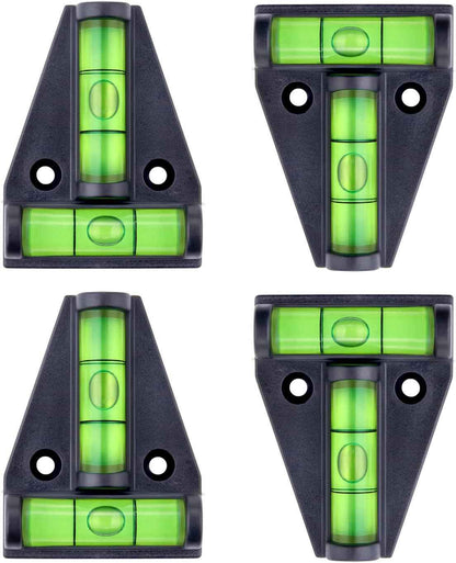 Firecore 4PCS T Bubble Level Set – Portable Cross-Check Leveling for Campsite RV and Trailer Setup