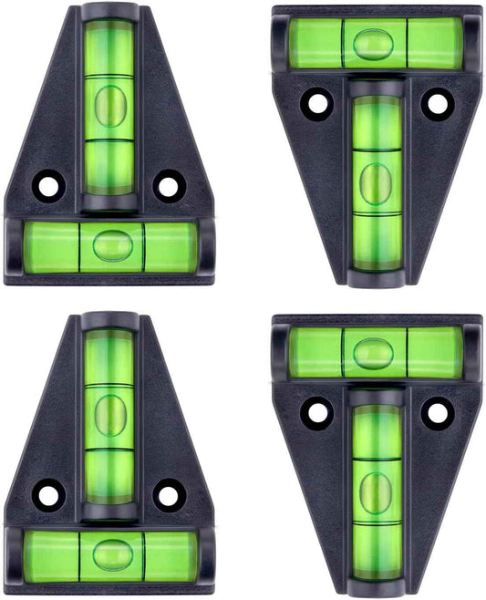 Firecore 4PCS T Bubble Level Set – Portable Cross-Check Leveling for Campsite RV and Trailer Setup
