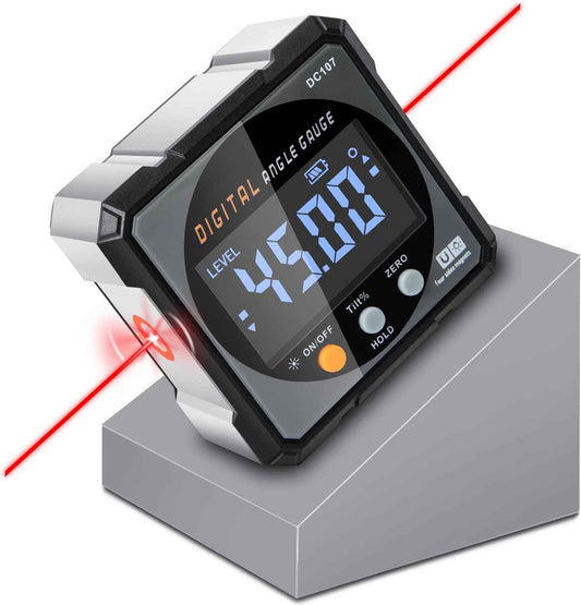 HERRMILL Digital Angle Finder with Laser - Safe Table Saw Measuring Tool for Home Workshops, Magnetic Non-Slip Angle Gauge