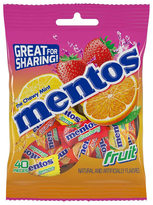 Mentos Chewy Mint Candy Fruit Rolls – Fun Stocking Stuffer and Care Package Addition for College Students and Coworkers