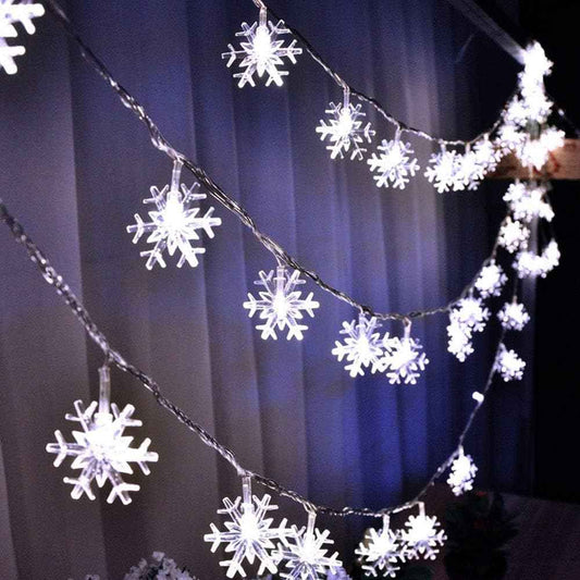 WesGen Snowflake String Lights Battery Operated – Safe Outlet-Free Bedroom Decor for Kids & Nursery, No Flame, 20ft